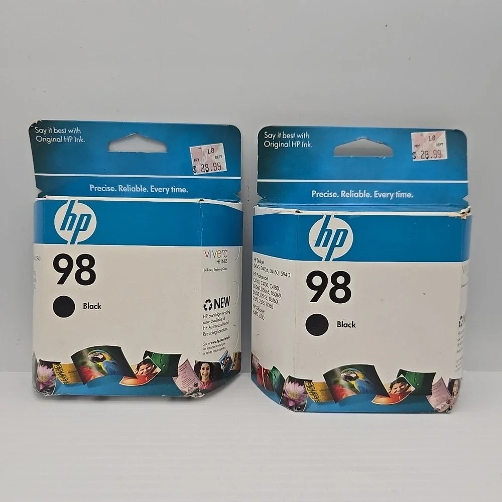 Genuine HP‎ 98 Black Photosmart 2570 8038 8053 D5160 (Exp 12/2010) Lot Of 2
